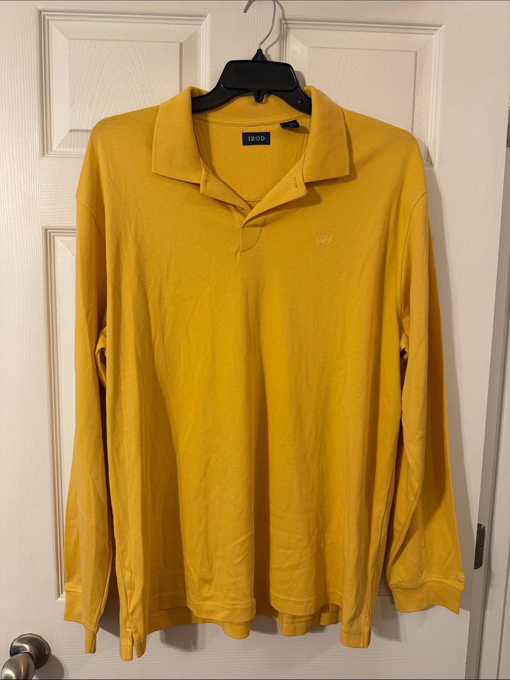 Izod Men's Long-Sleeve Polo in Mustard
